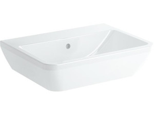 Waschtisch VitrA Integra eckig 650x490mm, weiß, mit Überlauf 1 Hahnloch mittig