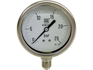 Manometer Chemie 0-25 bar, 63 mm für G1/4 DN8 1/4" radial, in Chemie-Ausführung