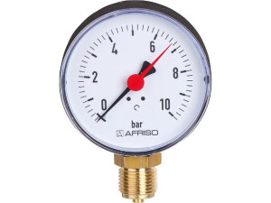 Rf Manometer 100 radial 0-6 bar, Anschluss 1/2" radial unten) Rohrfeder-Manometer DN15 1/2" radial
