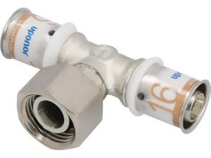 Uponor S-Press PLUS SK-T-Stück Geberit d16mm-DN15 (1/2')-d16mm IG