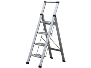 Stufen-stehleiter Step+Store 4-stufig mit Haltebügel