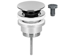 Schaftventil Klicker/feststehend Abdeckplatte verchromt, d 63 mm, Länge = 0-70 mm, Universal