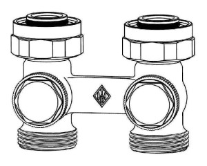 Heimeier 0552-50.000 Vekotec Anschlussverschraubung für Heimeier Ventil-Heizkörper 0552-50.000, G 3/4'' AG Durchgang Kvs 1, 23