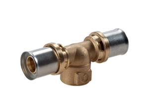Giacomini RM154Y057 Pressfitting als T-Stück mit einem Innengewinde. Für Mehrschichtverbund- und Kunststoffrohre. 3/4"x(50x4)