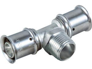 Multitubo Press-T-Stück AG, d16mm-DN15 (1/2') AG-d16mm, verzinnt