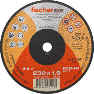 Fischer FCD-FP Inox 230mm 22,23mm 1,9mm Typ 41 (flach) flach eisen-und schwefelfrei 1 Stück