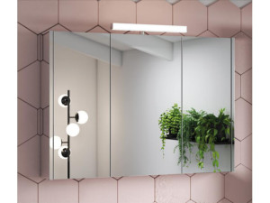 Spiegelschrank Vikja mit LED -Beleuchtung, 3 Türe, seitlich verspiegelt 1000x700x155 mm