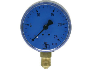 Öldruckmanometer ohne Glyzerindämpfung 0-25 bar, Durchmesser 63 mm, 1/4" unten, DN8 1/4" B radial