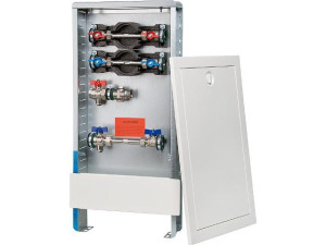 Wärmezähleranschlussstation Strawa horiz.Typ AS12h W2-WMZ ST weiß,Standschrank,Maße 330x710mm