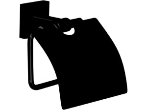 Wc-papierhalter mit Deckel Elean nero Messing schwarz