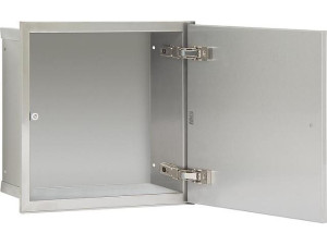 Wc Wandcontainer Unterputz, 1 befliesbare Türe, BxH: 331x331 mm, Einbaucontainer Wandnische Edelstahl