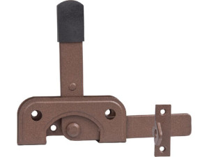 Gartentorfalle DURAVIS für schmale Rahmenhölzer, Material: Stahl, blau verzinkt, Oberfläche: rostbraun