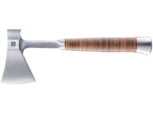 Handbeil Halder mit Ledergriff, Länge 370 mm, Schneidenlänge 90 mm, inkl. Ledergürteltasche als Schneidenschutz