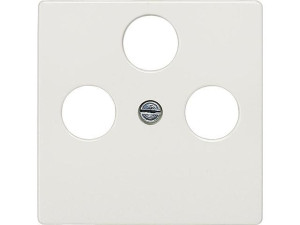 Abdeckplatte für TV/SAT-Anschluss titanweiß/ Schutzart IP20 3-Loch-Ausführung / 1 Stück