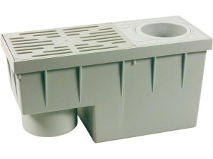 Regensinkkasten für Fallrohre 75-100mm, 380x155x200mm, senkrecht, DN100