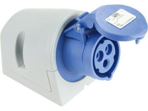 Cee-wandsteckdose Turbo IP44 230V, 16A blau/grau, schraublos