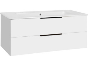 Wtu + Keramik-WT LOSSA Weiß Hochglanz 2 Auszüge Breite 1210 mm