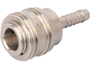 Einhand-kupplung DN7,2 mit Schlauchtülle Messing vernickelt 10 mm