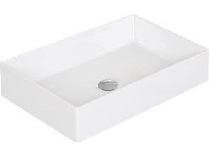 Aufsatz-waschtisch Elayla ohne Hahnloch, aus Keramik, weiß, 600x130x380mm