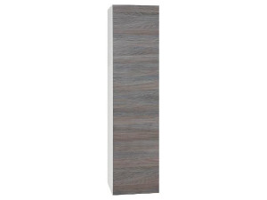 Hochschrank Ela mit Softclose Korpus weiß smt - Front Robinie Grau, 400x1600x350mm