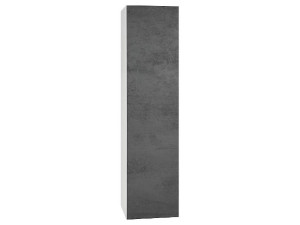 Hochschrank Ela mit Softclose Korpus weiß smt - Front Beton dunkel, 400x1600x350mm