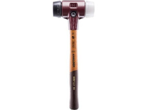 Simplex-schonhammer HALDER mit Stahlgussgehäuse und Holzstiel m. Gummi- und Plastikeinsatz d 60 mm