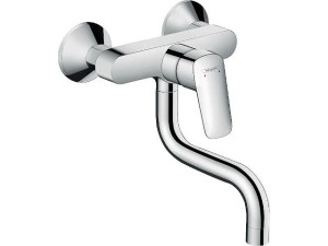 Hansgrohe Wand-Spültischmischer Logis M31, Schwenkbereich 180°, Ausladung 150mm, verchromt