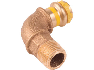 Logafix Kupfer Gas Pressfitting Bogen 90Gr i/a 22xR3/4 für V-Kontur