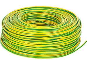 Kunststoffisolierte Leitung H07V-K 1, 5 qmm grün-gelb, VPE 100m