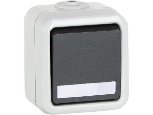 Ap-wechselschalter PEHA IP54, grau,mit Beschriftungsfeld D 626 WAB NA