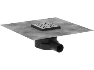 Hansgrohe RainDrain Point Komplettset Punktablauf Edelstahl gebürstet 100x100