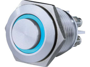 Klingelknopf-einbau mit LED blau beleuchtet
