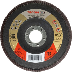 Fischer FFD-AP 125 K120 Inox Lamellenschleifscheibe 125mm 22,23mm Zirkonkorund schräg gekröpft für Stahl, Edelstahl VPE 1 Stück