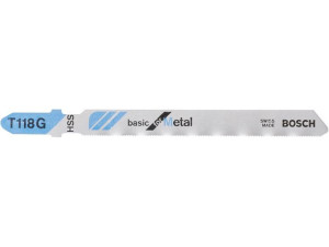 Stichsägeblätter BOSCH T118G Länge 92mm für gerade Schnitte in Metall, VPE 5 Stück