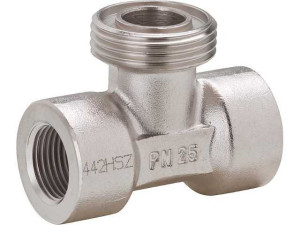 Arle T-Stücke DN20 3/4" zu Strömungswächter JSW-3/4" Messing vernickelt