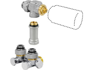 Jaga H Ventil Eck Eurokonus 3/4" M30 x 1.5 Heizkörperanschluss Vorlauf Rechts / Außen