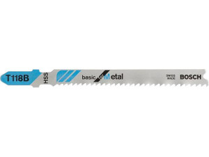 Stichsägeblätter BOSCH T118B Länge 92mm für gerade Schnitte in Metall, VPE 5 Stück