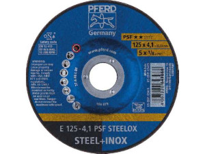 Schruppscheibe PFERD d 125 x 4,1 x 22,23mm für Stahl, Edelstahl