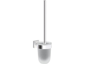 Wc-bürstengarnitur Elean, Glas satiniert, Messing/Edelstahl verchromt, inkl. Befestigung