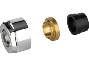 Klemmringverschraubung verchromt d15mm x DN15(1/2') VPE=2Stück