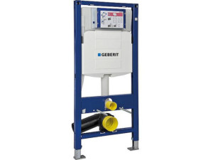 Aktions-set Spülkasten Geberit Duofix, Betätigungsplatte Sigma 01+ Evenes Wand-Tiefspül-WC Seja Standard mit WC-Sitz softclose