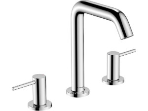 Hansgrohe 3-Loch Waschischmischer Tecturis S Ausladung 139 mm mit Push-Open Ablaufgarnitur chrom