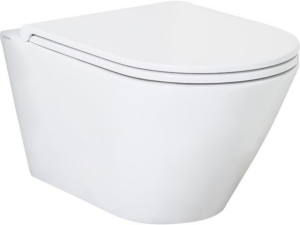 Wc-set Evenes Jacui Wand-Tiefspül, spülrandlos, Softclose WC-Sitz, Keramik, Weiß, inkl. Befestigungsmaterial