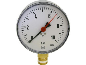 Rf Manometer 100 radial 0-10 bar, Anschluss 1/2" radial (unten)