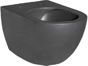 Wand-tiefspül-wc Elanda aus Keramik, spülrandlos Schwarz Matt