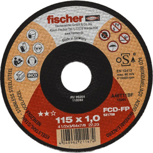 Fischer FCD-FP Inox 115mm 22,23mm 1mm Typ 41 (flach) für Edelstahl, Stahl Faltschachtel 1 Stück