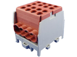 Hauptleitungs-abzweigklemme Farbe: braun, 2x Eingang 25mm² 6x Ausgang 16mm², 1-polig