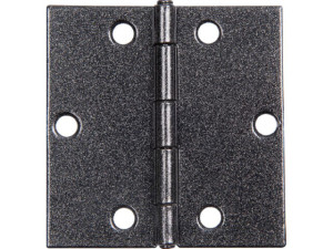 Scharnier DURAVIS 60 x 60 x 1 mm, quadratisch, Material: Stahl, blau verzinkt, Oberfläche: schwarz-diamant, mit Edelstahlstift