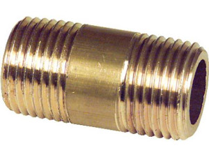 Gewindefitting Messing Rohrdoppelnippel DN25 (1") Länge 50mm AG