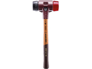 Simplex-schonhammer HALDER mit Stahlgussgehäuse und Holzstiel, d 60 mm, Gummikomposition / Plastik